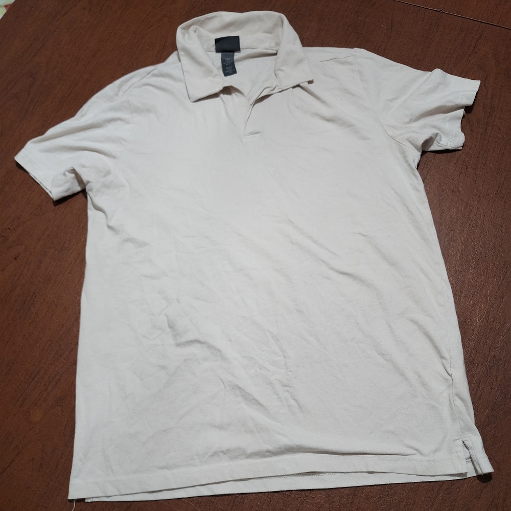 H&M Men's Off-White Polo Shirt